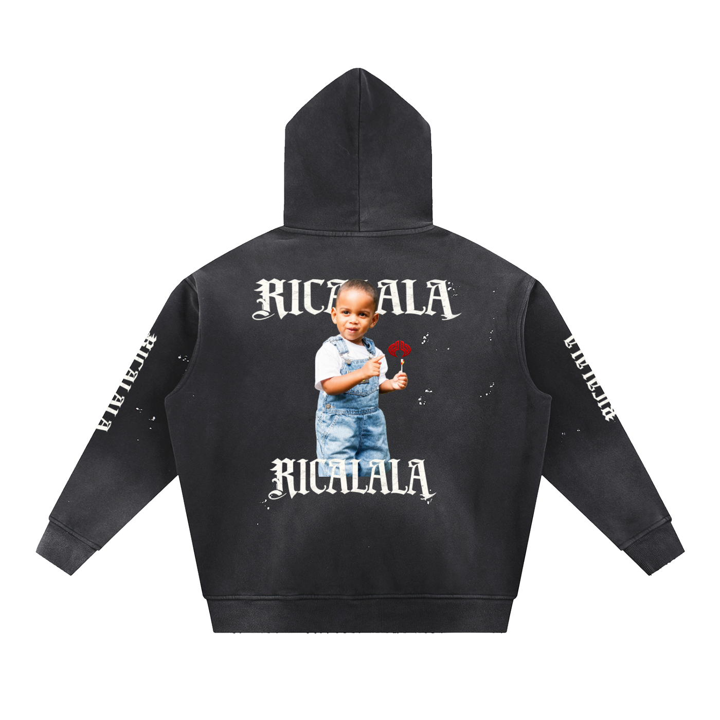 Vintage Washed Frayed Fleece Hoodie