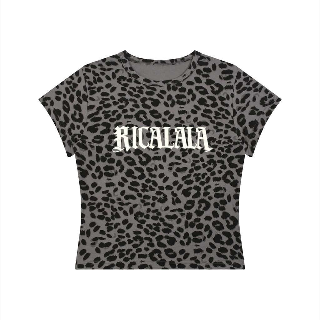 RICALALA Women’s Leopard Print Crop T-Shirt