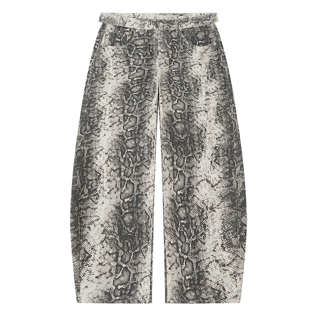 Snake Print Barrel Leg Pants