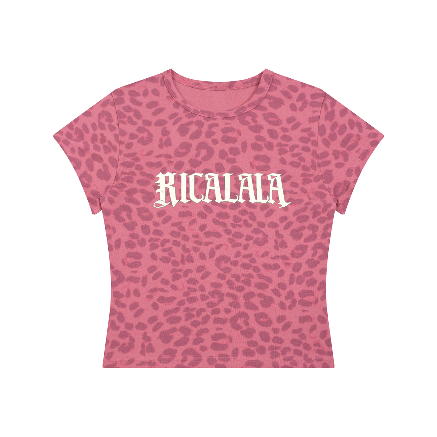 RICALALA Women’s Leopard Print Crop T-Shirt