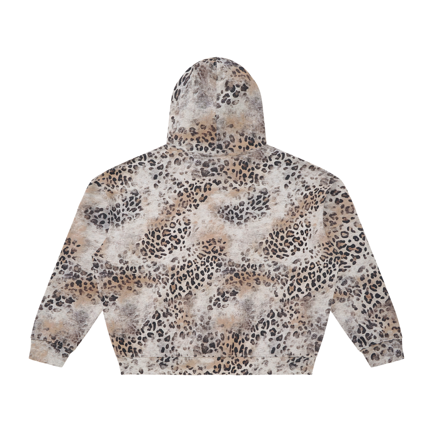 RICALALA Unisex Vintage Wash Leopard Full Zip Hoodie