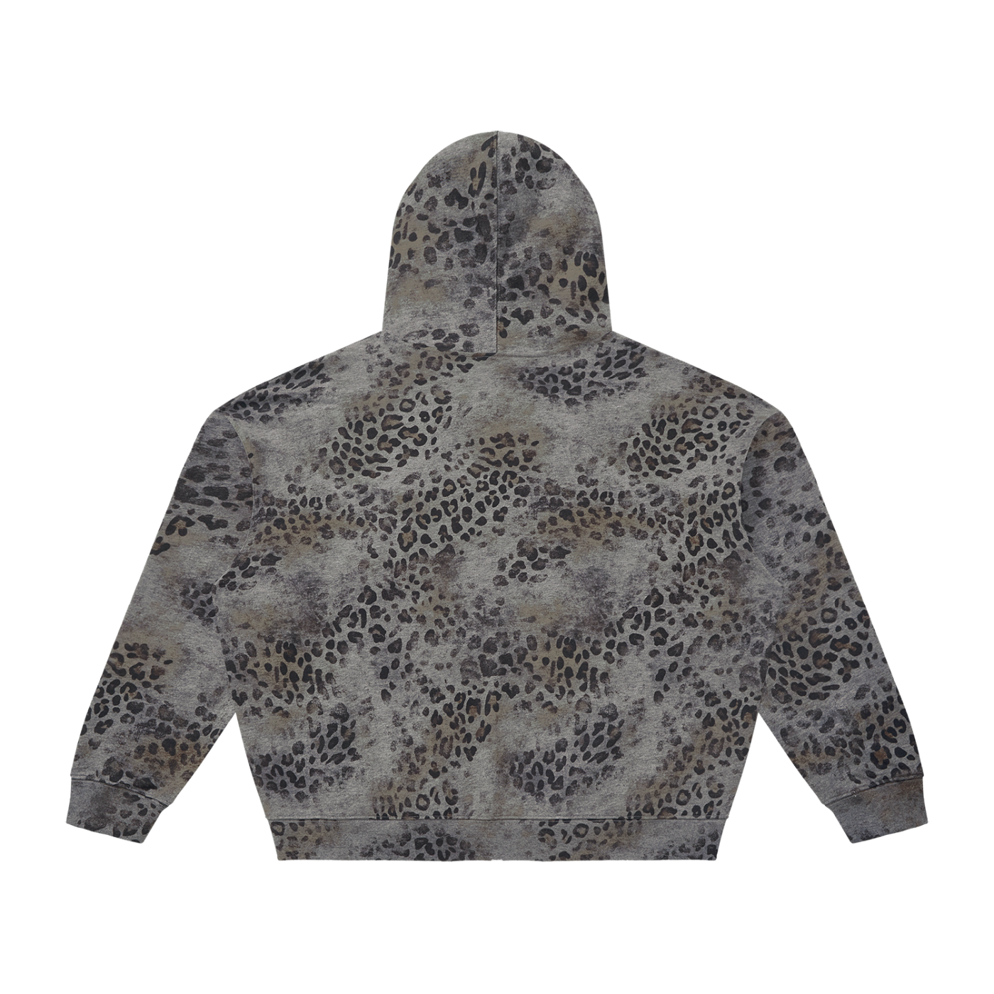 RICALALA Unisex Vintage Wash Leopard Full Zip Hoodie