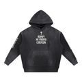 Vintage Washed Frayed Fleece Hoodie