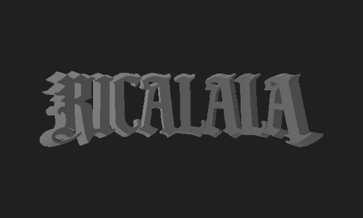 RICALALA logo spinning in black and white